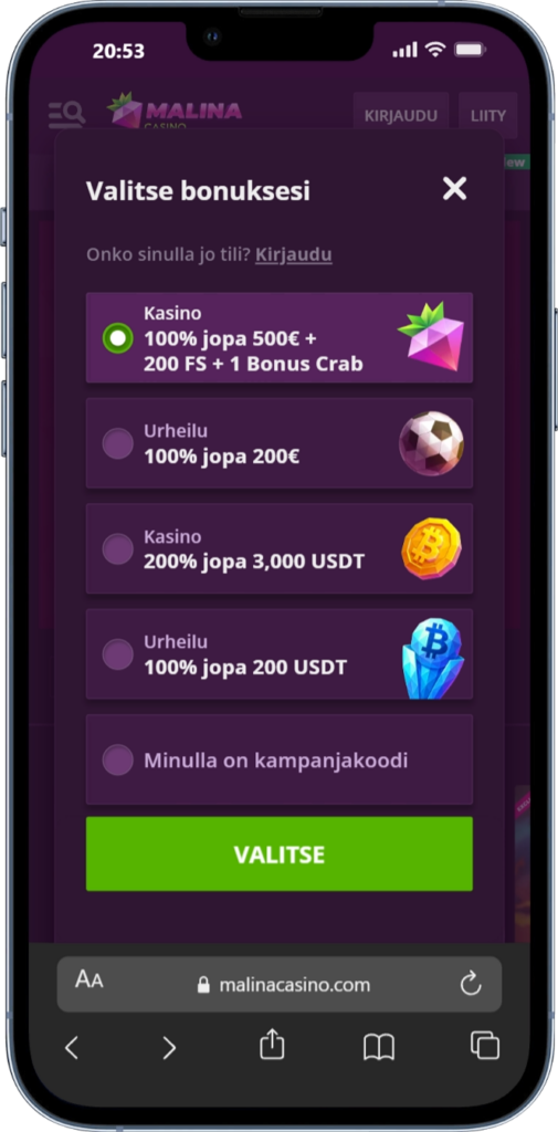 Malina Casino login